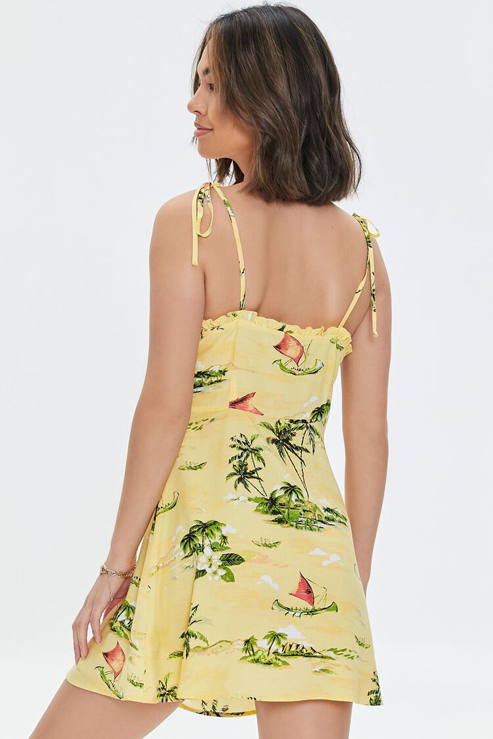 Tropical Ruffled Cami Dress, image 3