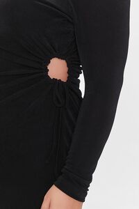 BLACK Plus Size Cutout Drawstring Dress, image 5