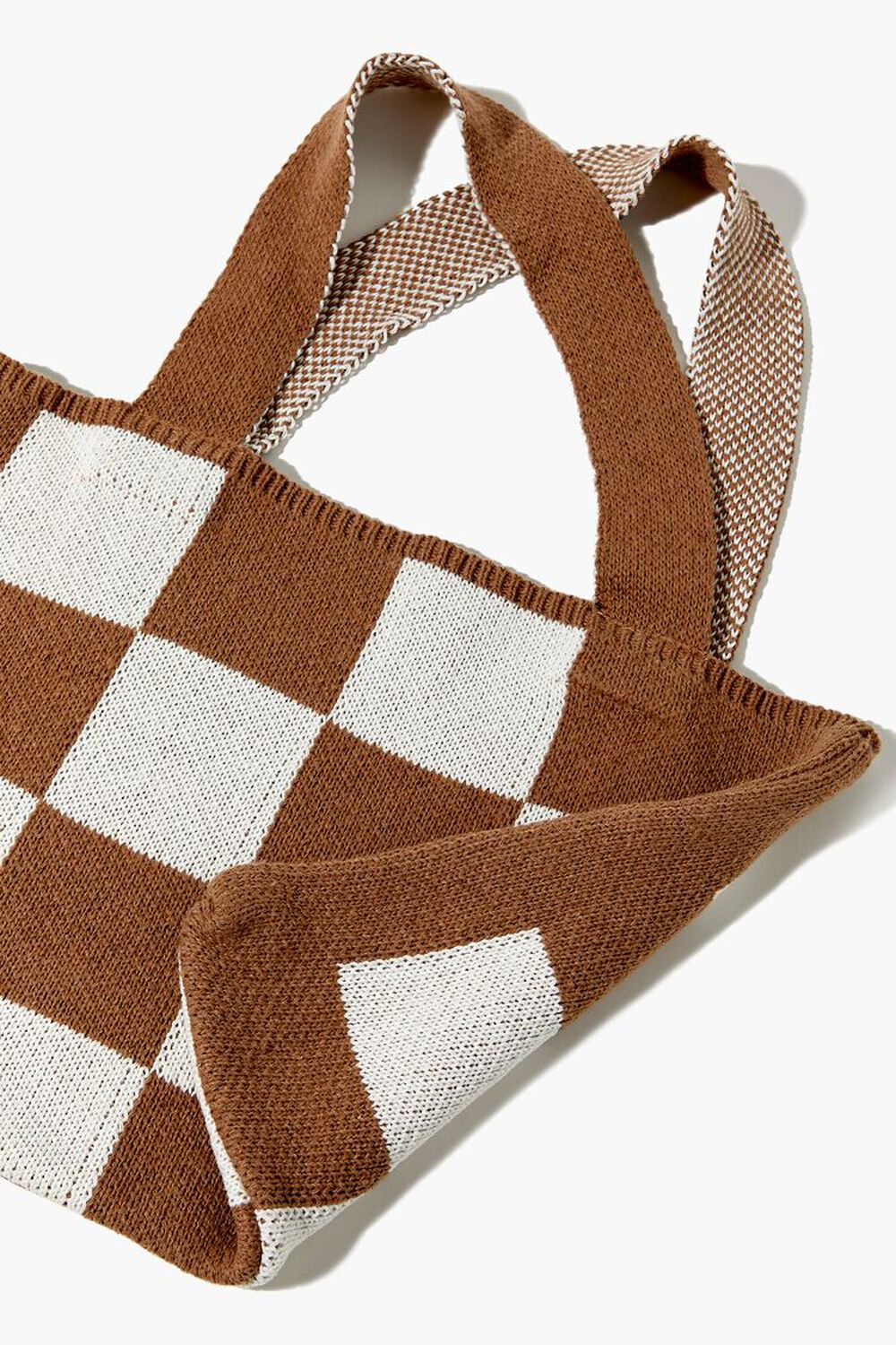 Checkered Knitted Tote Bag