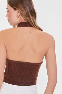 BROWN Sweater-Knit Halter Top, image 3
