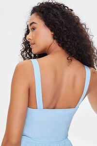 SKY BLUE Satin Cropped Lounge Top, image 3