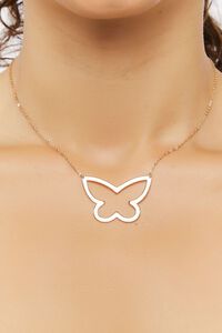 GOLD Cutout Butterfly Pendant Necklace, image 1