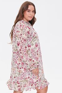 CREAM/MULTI Plus Size Floral Print Dress, image 2