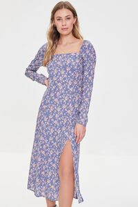 BLUE/MULTI Floral Print Midi Dress, image 4