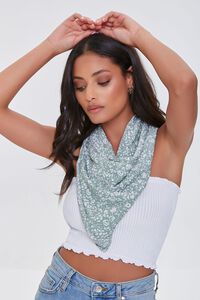 Floral Print Square Scarf, image 5