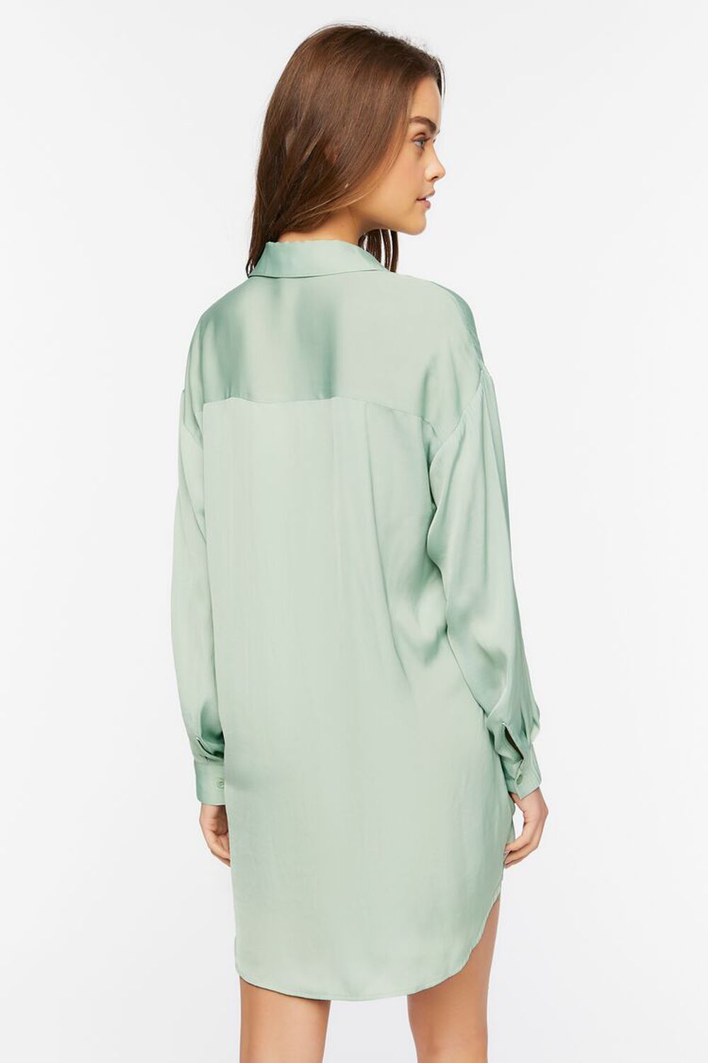 SAGE Dolphin-Hem Shirt Mini Dress, image 3