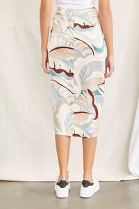 SAGE/MULTI Leaf Print Wraparound Self-Tie Skirt, image 4