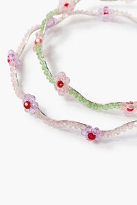 PINK/CREAM Beaded Flower Headband Set, image 2