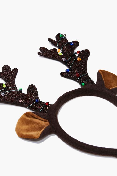 BROWN/MULTI Christmas Light Reindeer Headband, image 2