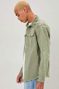 OLIVE Distressed Button-Front Jacket, image 2