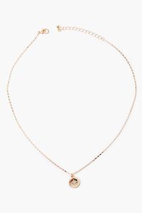 GOLD Rhinestone Star Round Charm Necklace, image 2