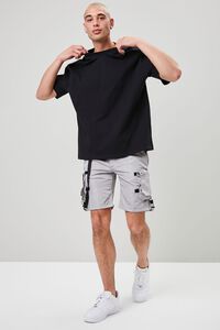GREY Belted Release-Buckle Utility Shorts, image 5