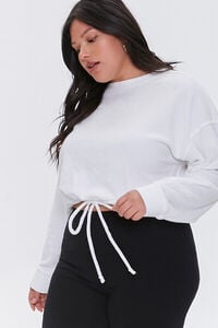 CREAM Plus Size French Terry Drawstring Pullover, image 1