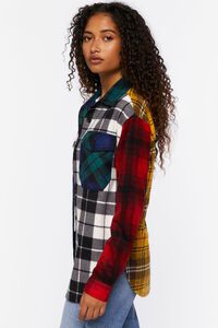 BLUE/MULTI Reworked Mixed Plaid Flannel Shirt, image 2