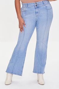MEDIUM DENIM Plus Size High-Rise Flare Jeans, image 2