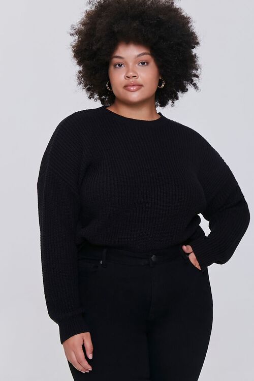 BLACK Plus Size Drop-Sleeve Sweater, image 1