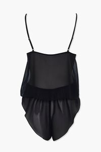 BLACK Semi-Sheer Cami & Short Pajama Set, image 2