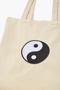 NATURAL/MULTI Yin Yang Graphic Tote Bag, image 3