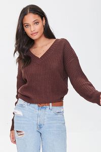 Purl Knit Self-Tie Sweater, image 1