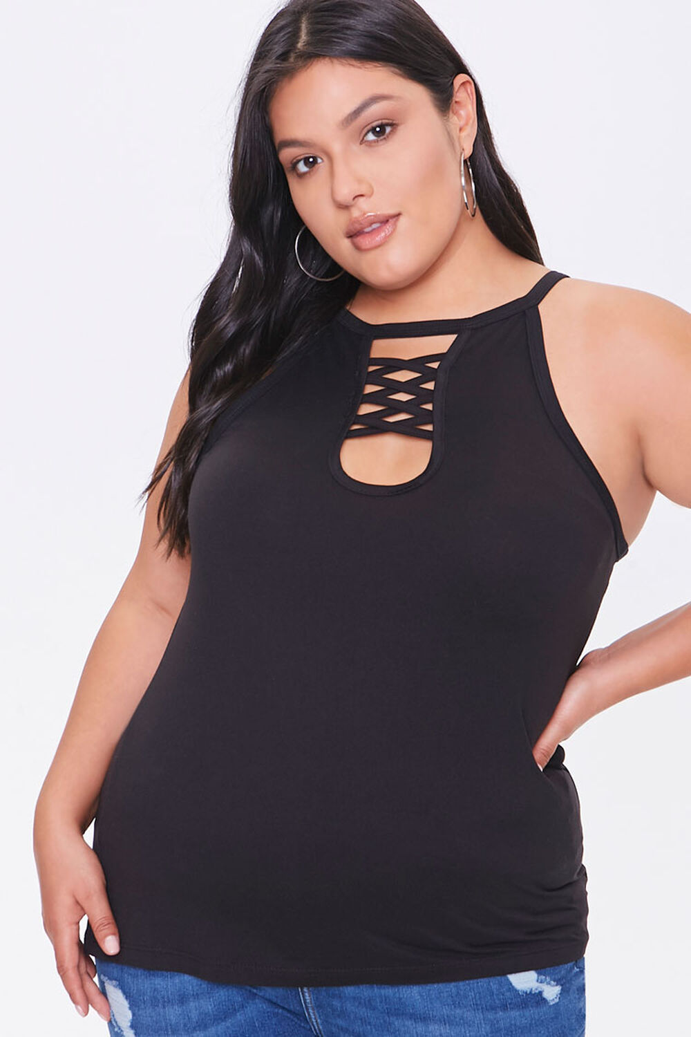 Plus Size Caged Cami, image 1