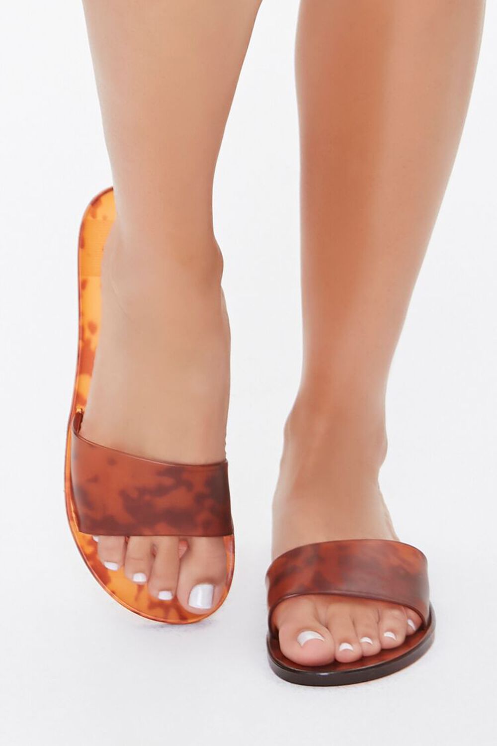 BROWN/MULTI Tortoiseshell Slip-On Flat Sandals, image 2