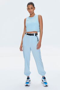 LIGHT BLUE Active Cropped Muscle Tee, image 4