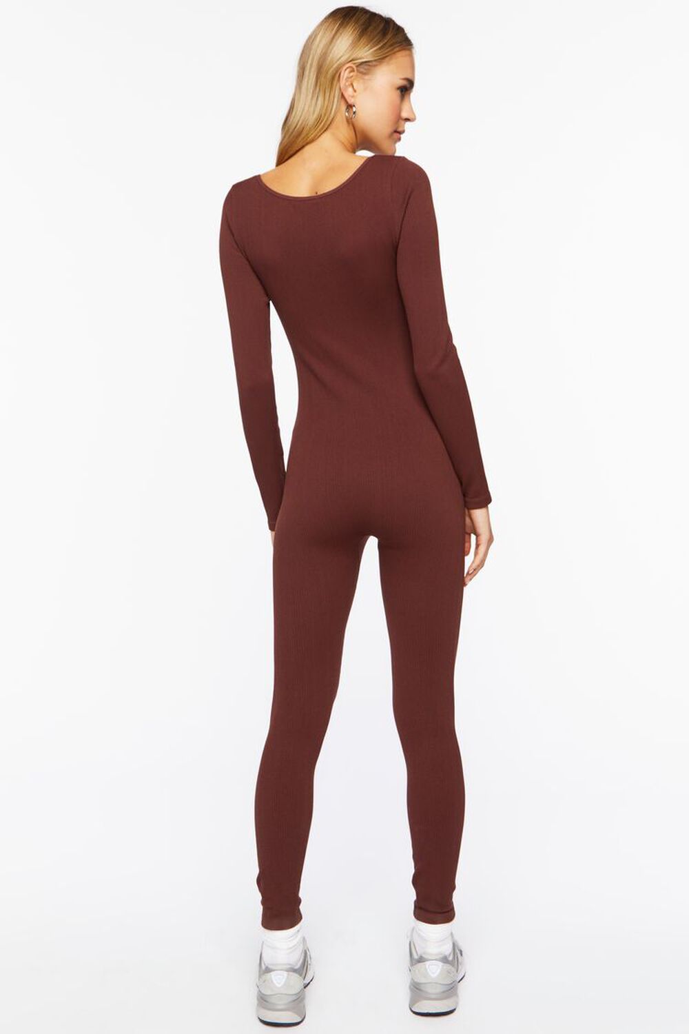 BROWN Seamless Ribbed Jumpsuit, image 3