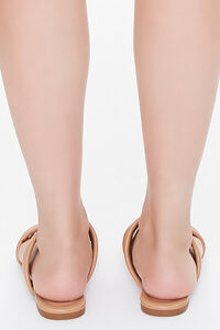 TAN Faux Patent Leather Dual-Strap Sandals, image 3