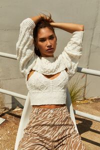 CREAM Cropped Cable Knit Sweater, image 1