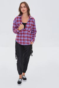 LAVENDER/MULTI Plaid Button-Front Flannel Shirt, image 4