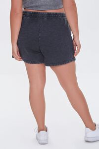CHARCOAL Plus Size Fleece Drawstring Shorts, image 4