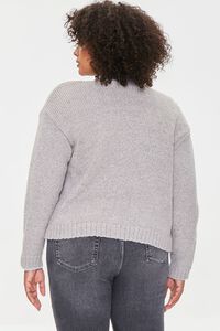 HEATHER GREY Plus Size Marled Cardigan Sweater, image 3