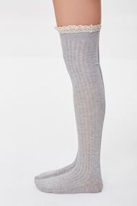 GREY Crochet-Trim Over-the-Knee Socks, image 2