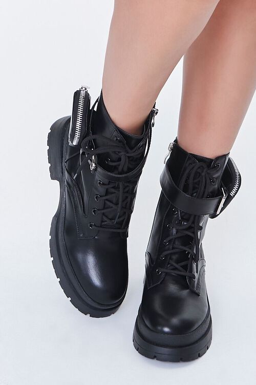 Coin Purse Lace-Up Combat Boots, image 4