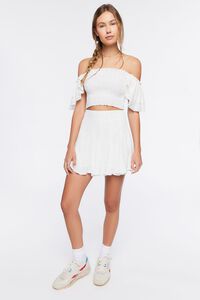 WHITE Flounce A-Line Mini Skirt, image 5