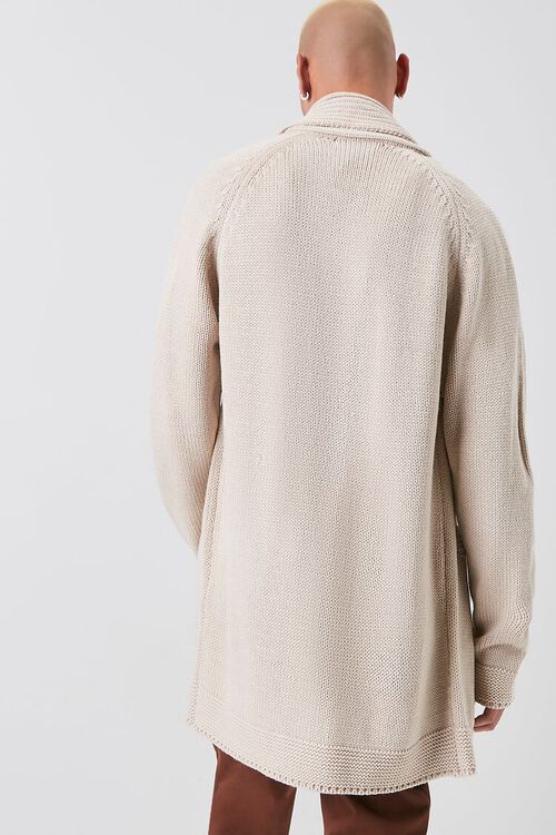 TAUPE Longline Open-Front Cardigan Sweater, image 3