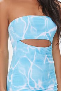 BLUE/MULTI Water Print Cutout Tube Dress, image 5
