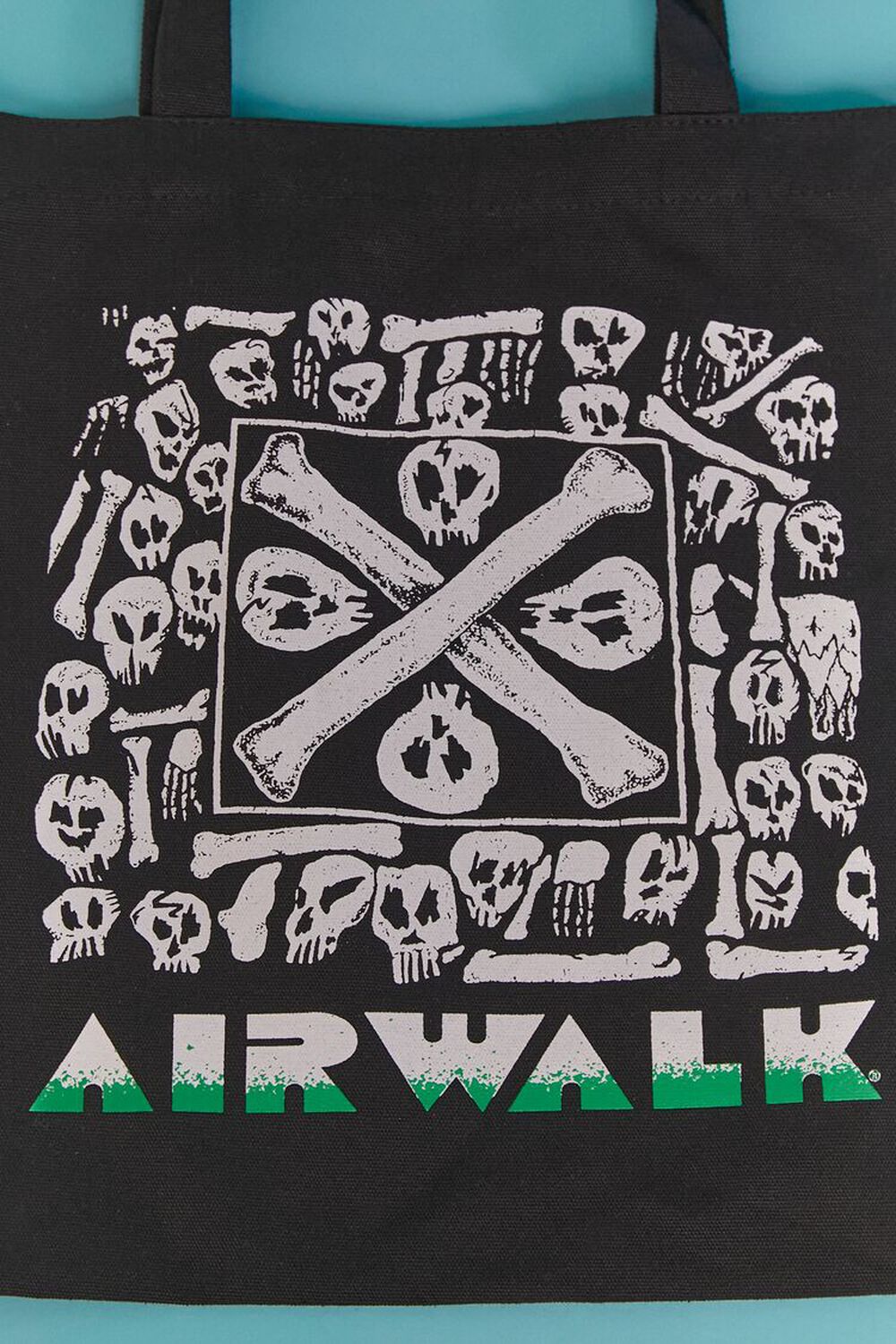 Airwalk Skull Graphic Tote Bag, image 2