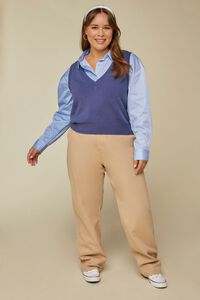 NAVY Plus Size Ribbed-Trim Sweater Vest, image 4