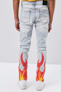 LIGHT DENIM/MULTI Flame Graphic Distressed Jeans, image 4