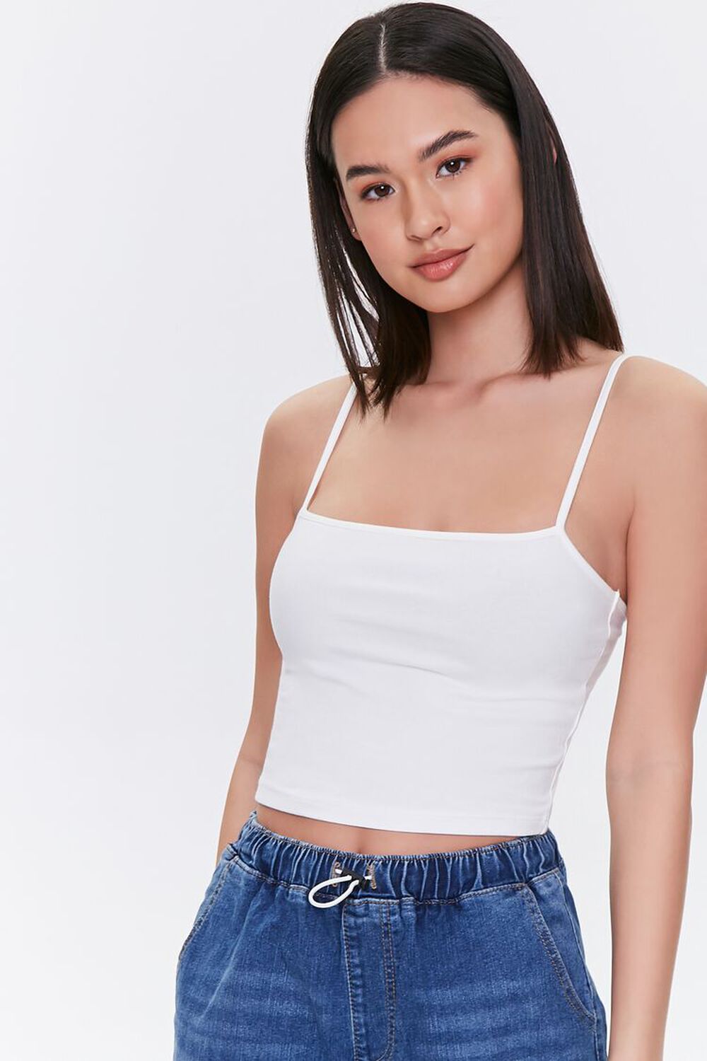 Cotton-Blend Cropped Cami