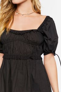 BLACK Puff-Sleeve Mini Dress, image 5