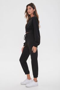 BLACK French Terry Pullover & Joggers Set, image 2