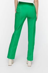 GREEN/WHITE Contrast-Trim Split-Hem Pants, image 4