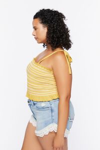 YELLOW GOLD Plus Size Tie-Strap Crop Top, image 2