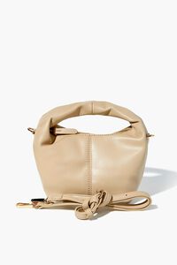 TAUPE Faux Leather Crossbody Bag, image 5