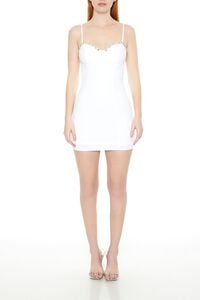 WHITE Faux Gem Bustier Mini Dress, image 7
