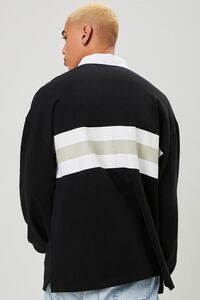 BLACK/MULTI Striped-Panel Polo Shirt, image 3