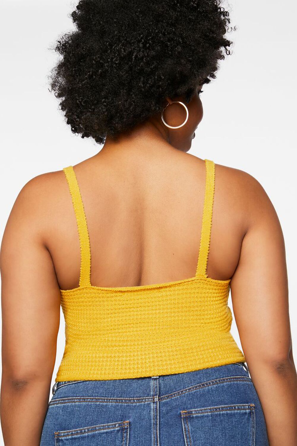 YELLOW GOLD Plus Size Sweater-Knit Cropped Cami, image 3