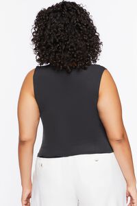 BLACK Plus Size Sleeveless Ruched Top, image 3